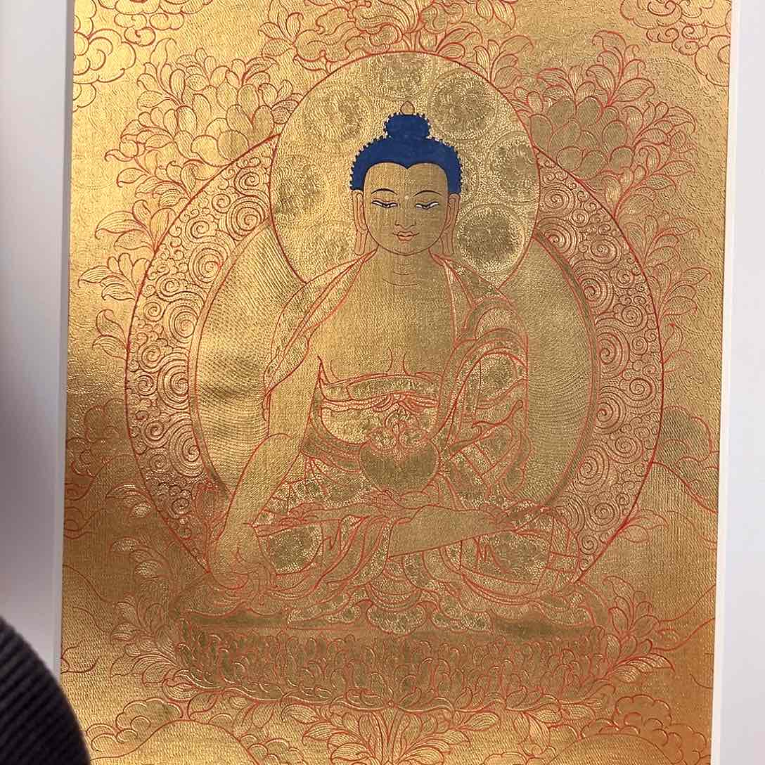 吊坠【热贡】周他才让绘制23/17金唐药师桌摆