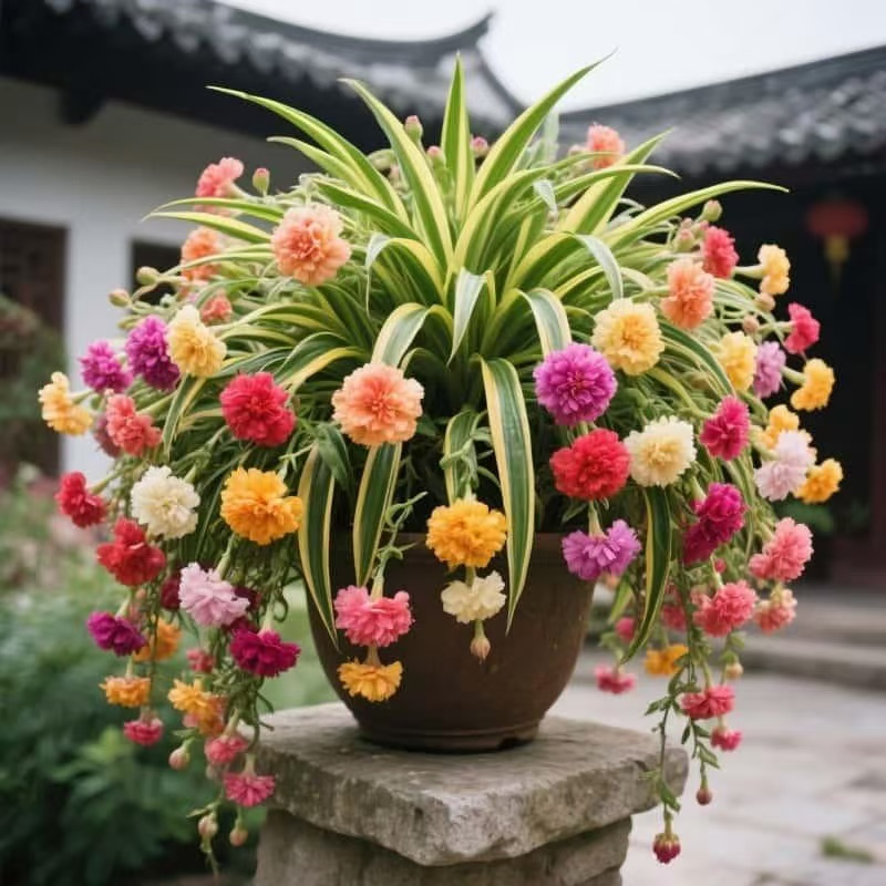 【四季开花】金心大花吊兰驱蚊四季开花大花浓香型花卉盆栽好养绿植