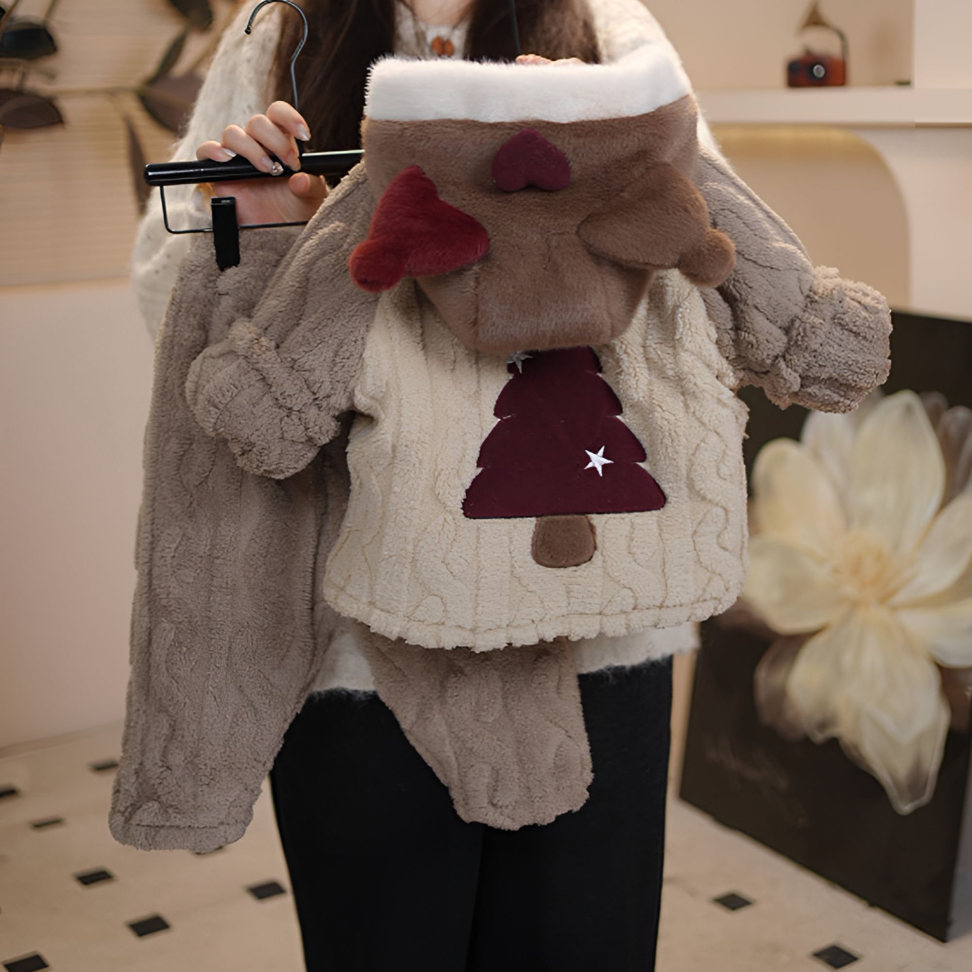 儿童睡衣套装法兰绒中小童宝宝加绒加厚两件套家居服25N136