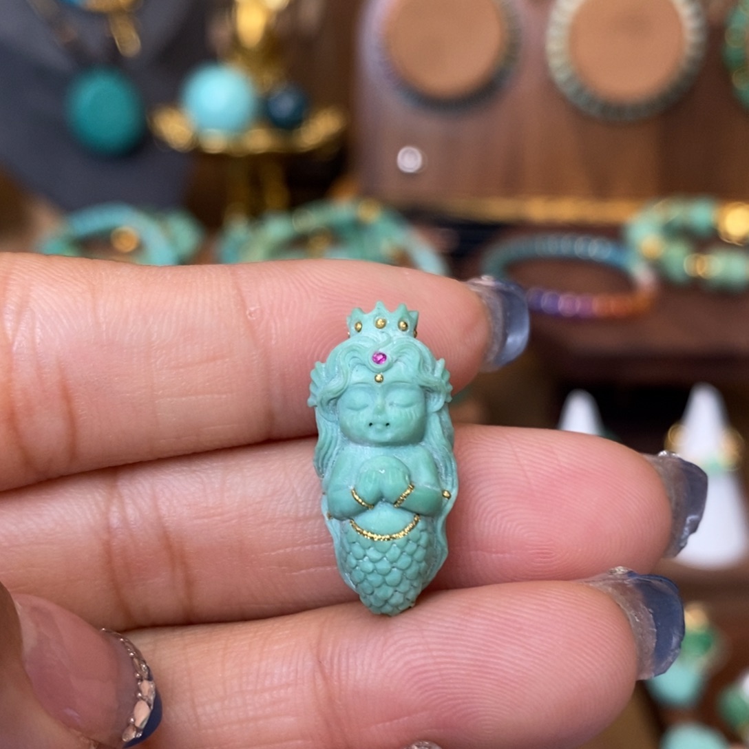 绿松石颈饰未镶嵌美人鱼宝宝