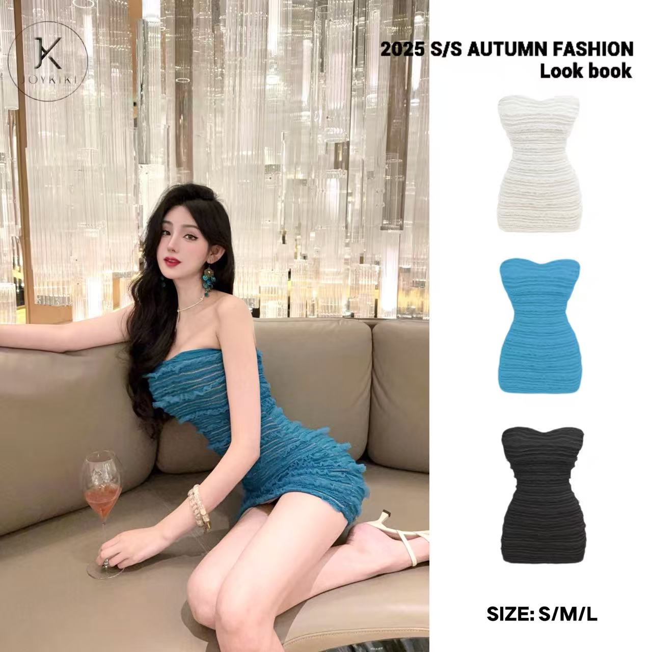 JOYKIKI金金【巴黎女郎】秋季千金风修身包臀连衣裙套装J25C178