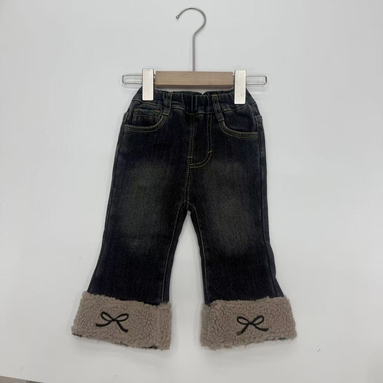 GZ 7-3【8877】脚口黑色蝴蝶结牛仔裤