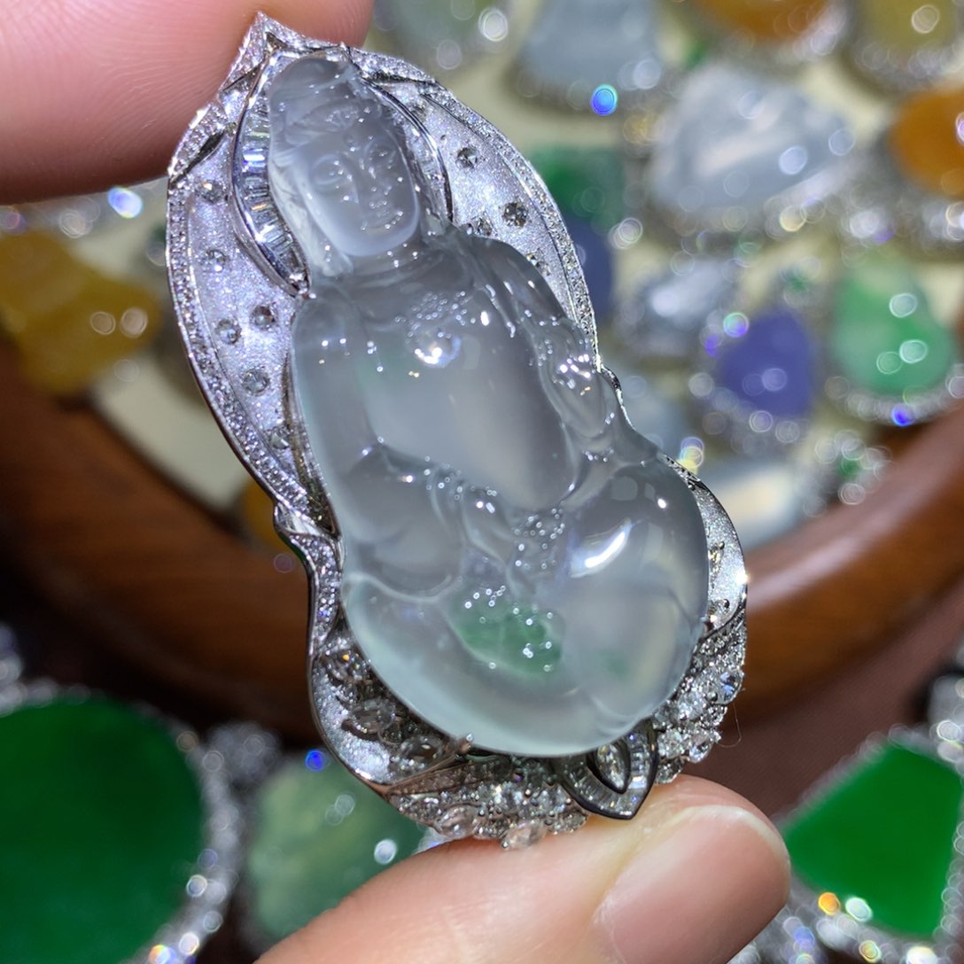 翡翠颈饰18K金镶嵌啊*尾款