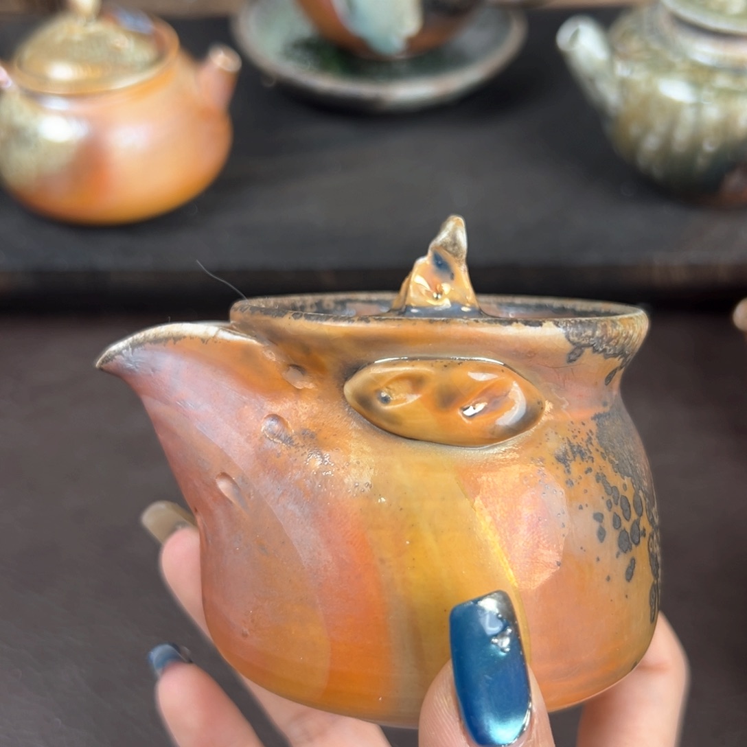 杯柴烧茶器中白宝瓶