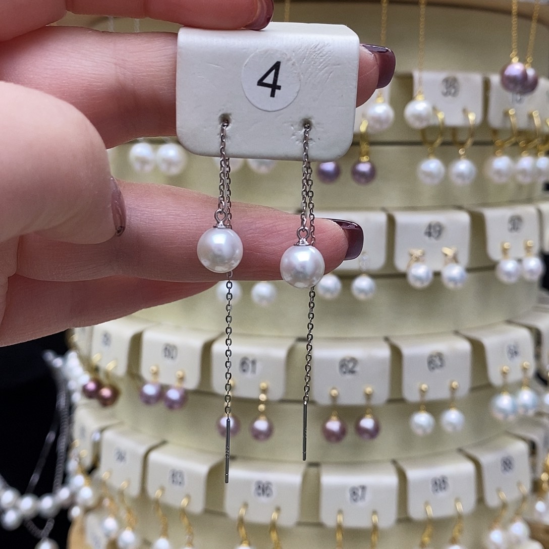 淡水珍珠耳饰银S925镶嵌