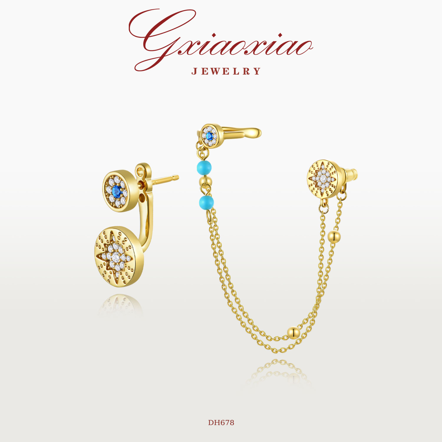 G XIAOXIAO 轻奢时尚高级不对称流星耳环DH677 DH678