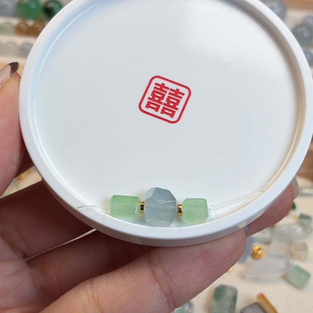 翡翠散珠切割珠一组