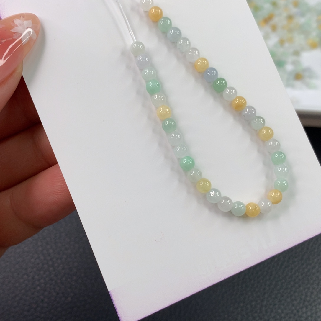 翡翠手链未镶嵌你**和翡翠散珠DIY手串多样性自发