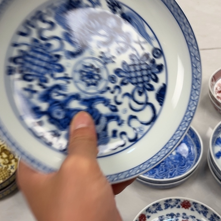 瓷片青花狮子大胡乘景德镇