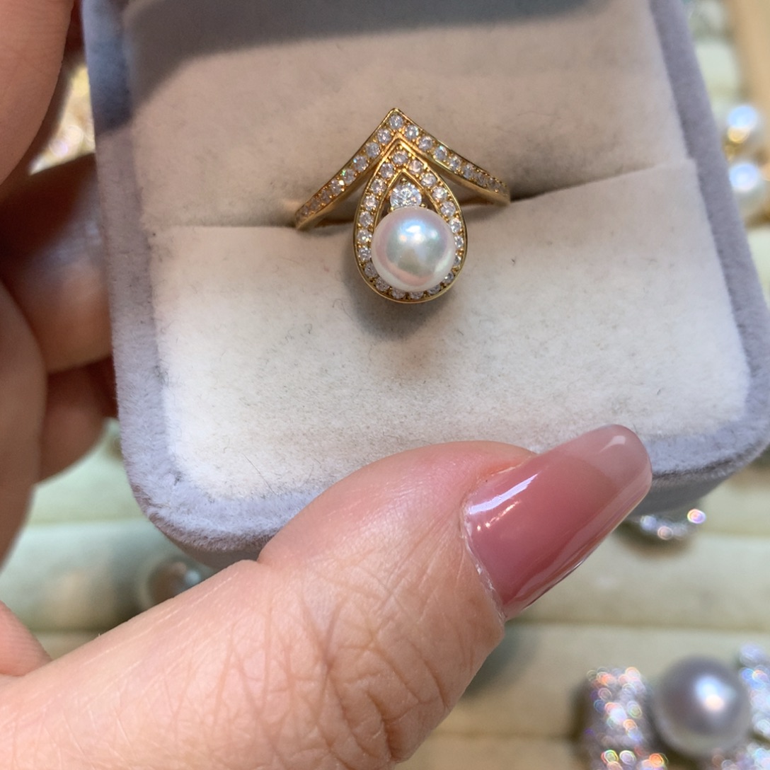 海水珍珠戒指银S925镶嵌