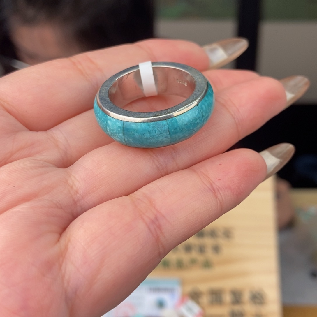 绿松石珠宝奇石银S925镶嵌