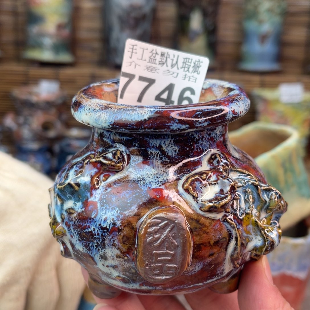手工花盆默认瑕疵完美者勿拍