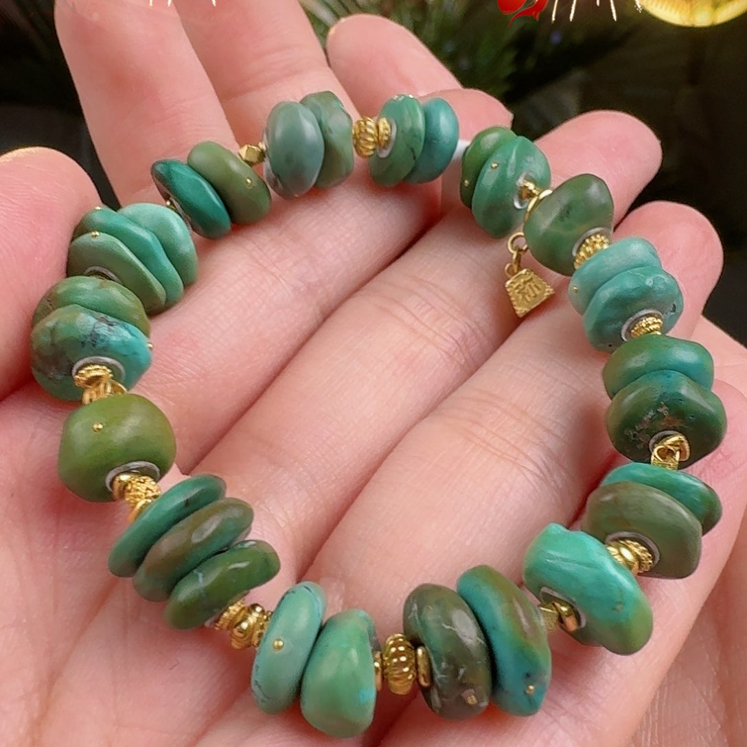 绿松石珠宝奇石18K金镶嵌