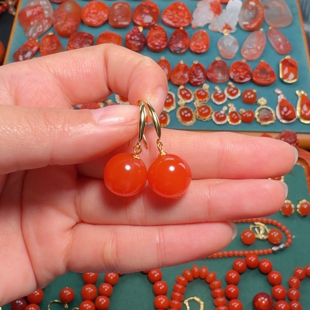 南红玛瑙南红12+银S925镶嵌