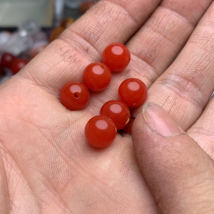 南红玛瑙珠宝奇石未镶嵌9mm➕