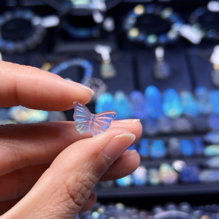 拉长石吊坠(不含链)银S925镶嵌桃*做扣头