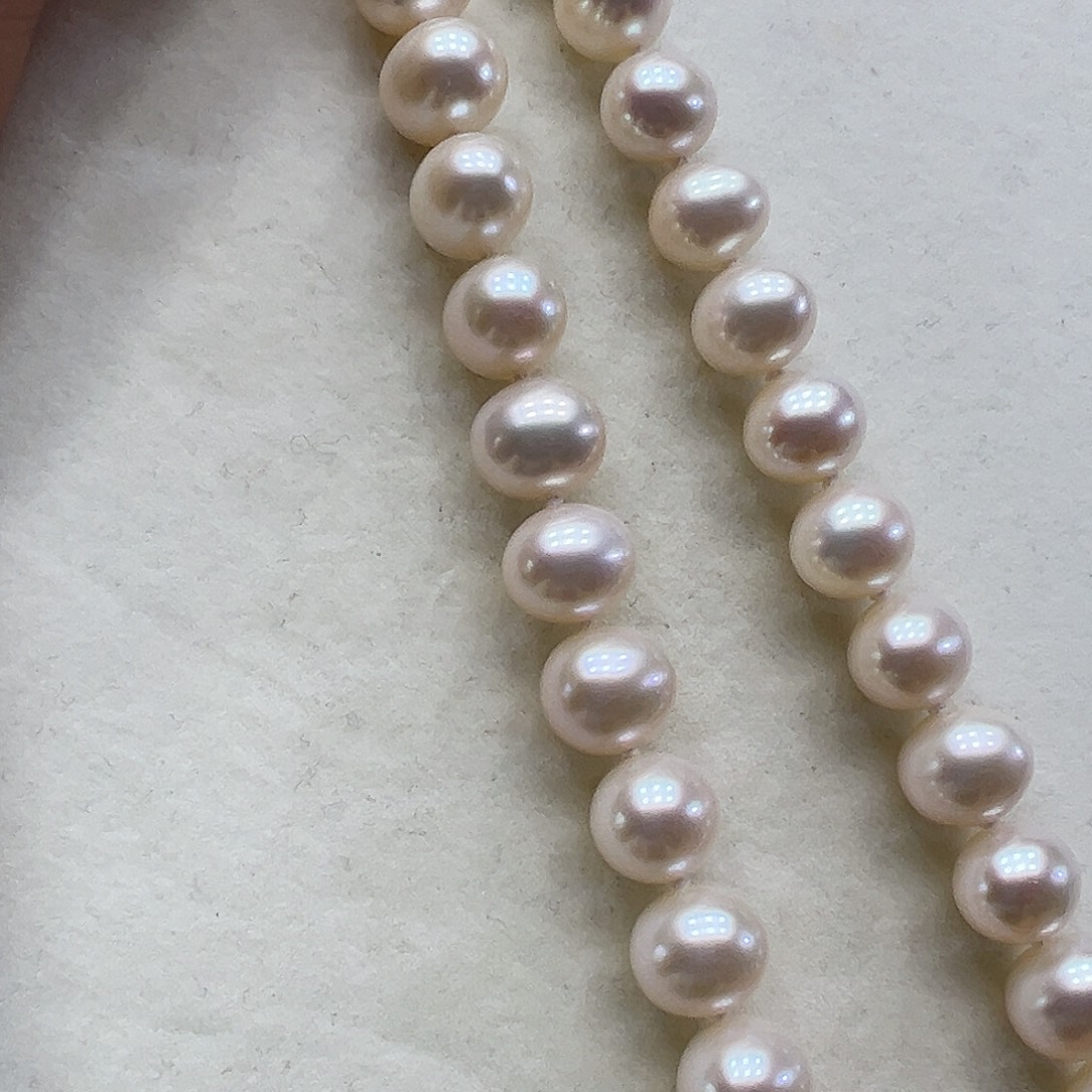 银S925镶嵌颈饰淡水珍珠➕9-10高品极光炫彩