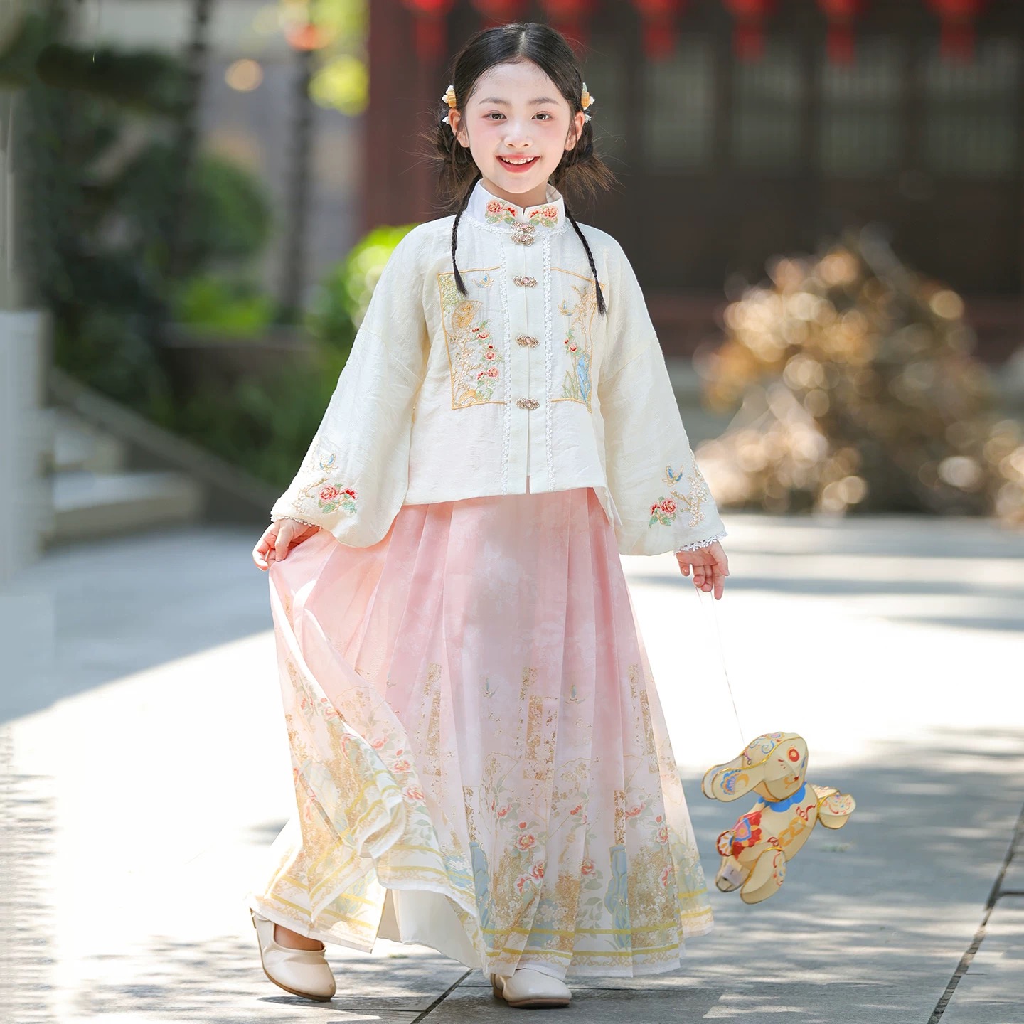 女童明制汉服中国古风两件套改良新中式马面裙女孩超仙春中秋童装