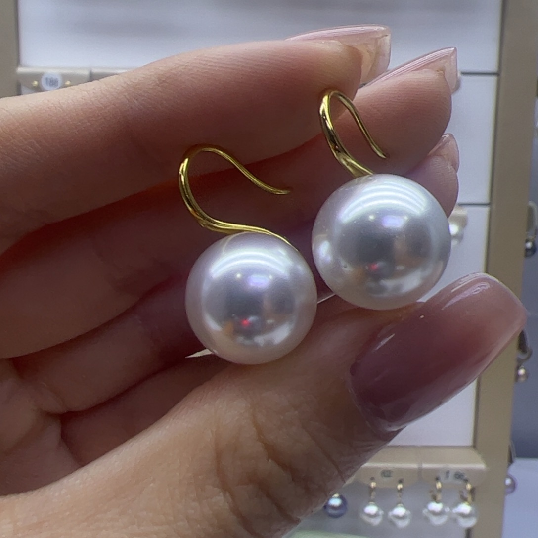 淡水珍珠耳饰18K金镶嵌