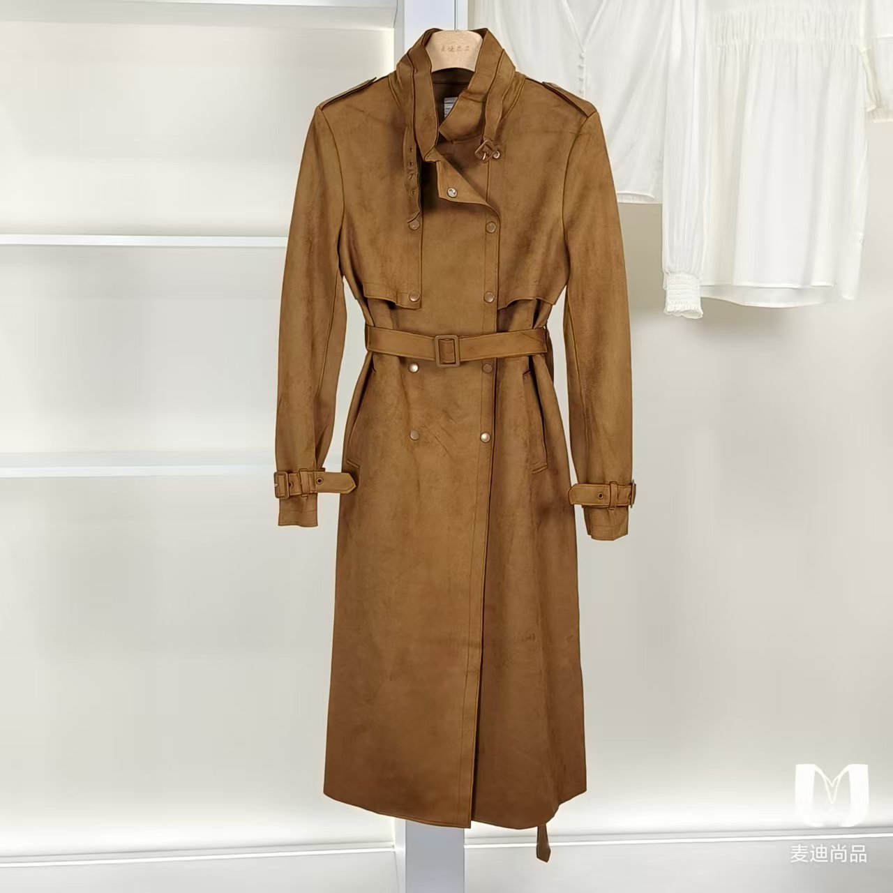 麦迪尚品 5061714 春秋气质长款风衣外套品牌撤柜女装