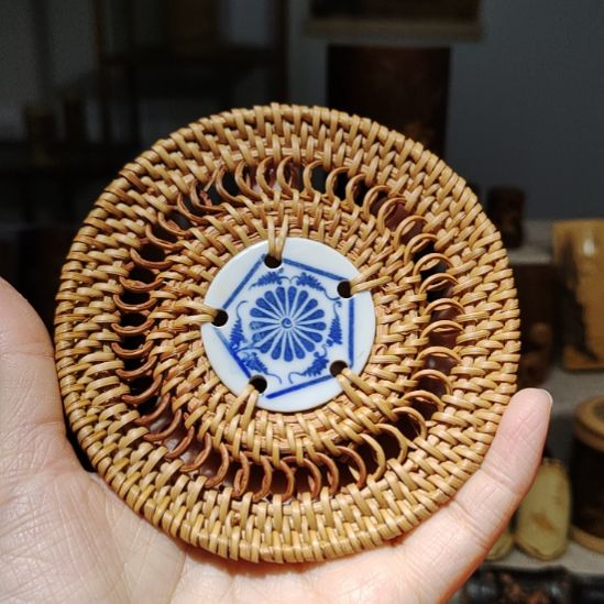 竹竹雕杯垫手把件