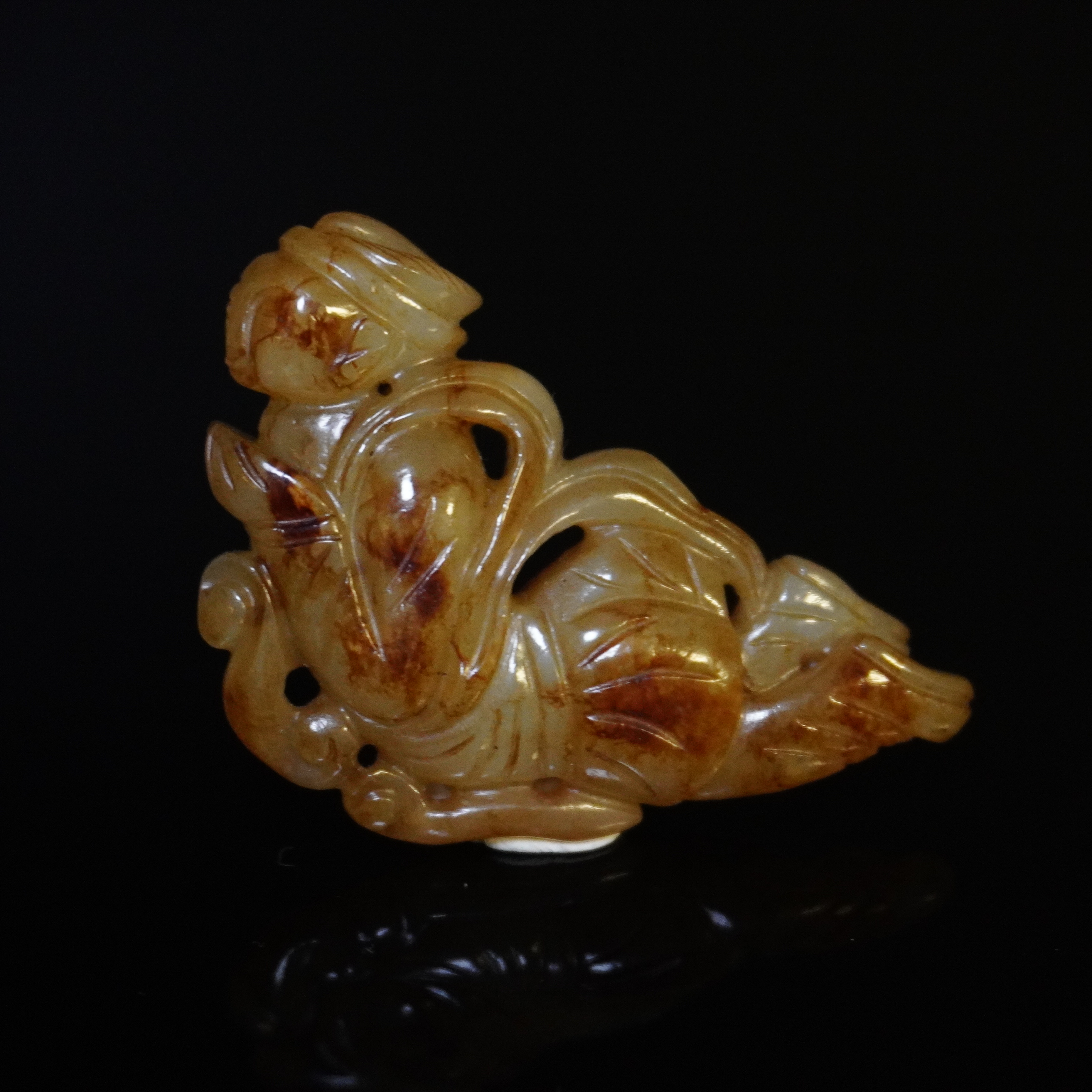 明代和田玉飞天/HY037041/金玉良缘/槐荫山房