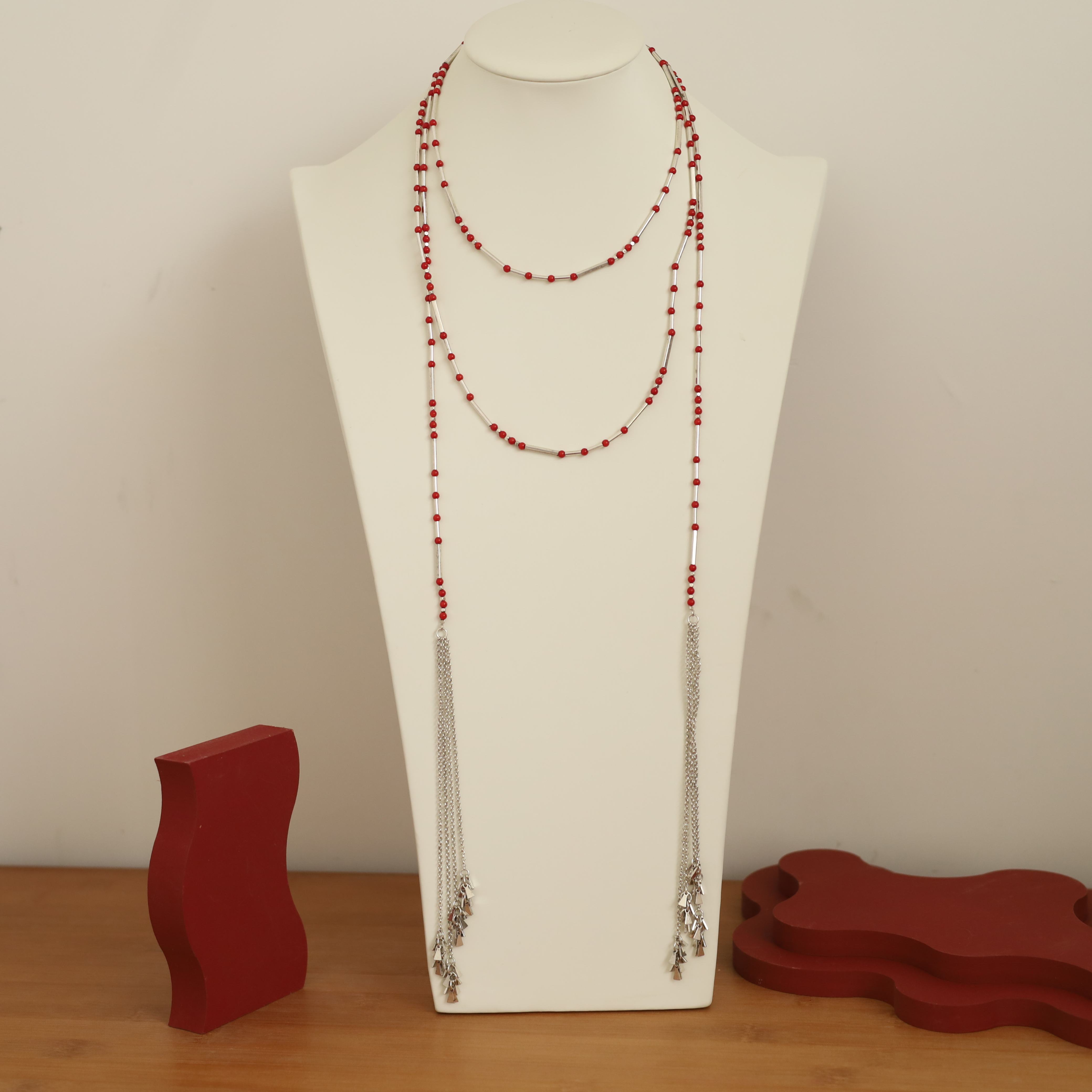 铜合金项链 女中国风民族风百搭时尚可调节长项链手工多层叠戴