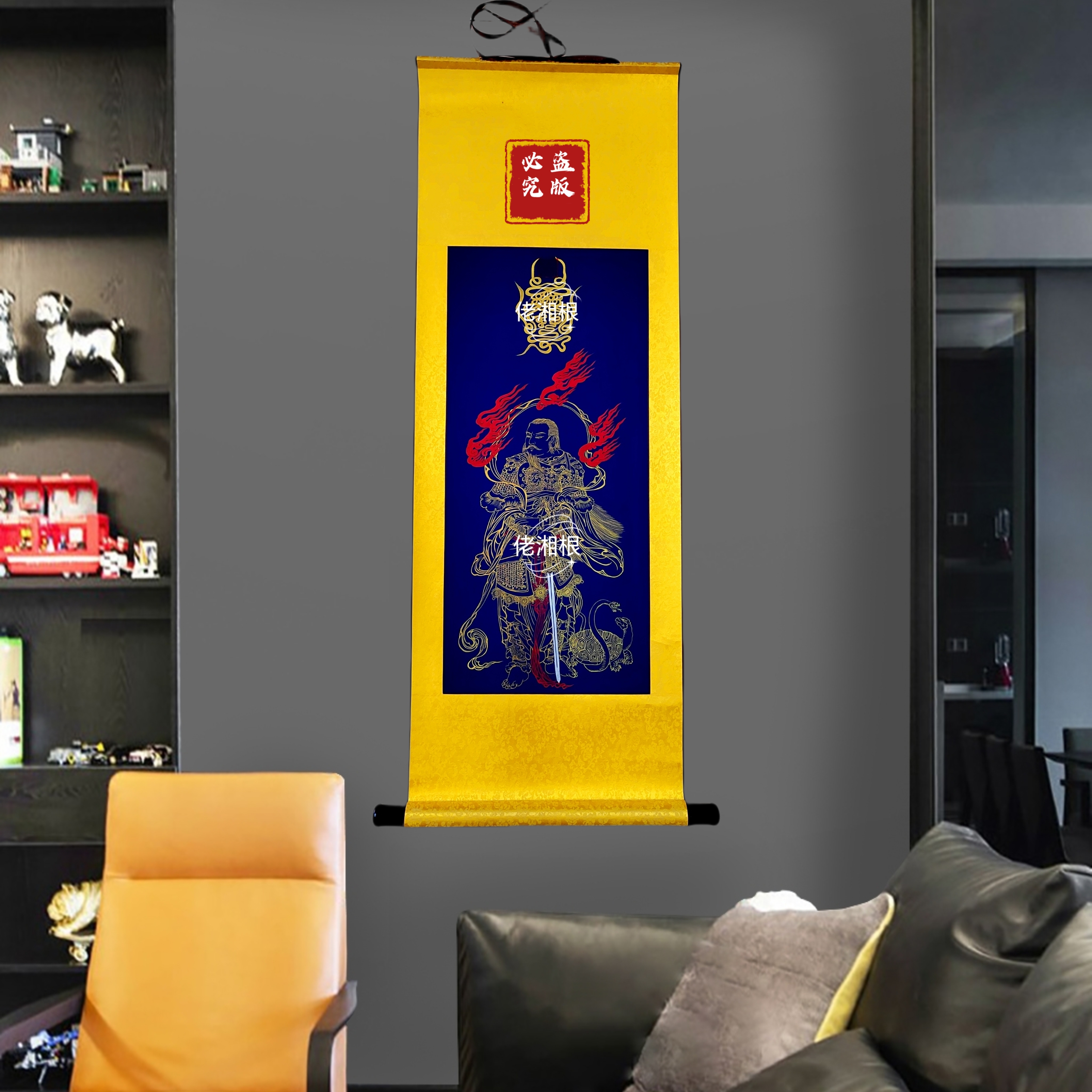 佬湘根纯手工真武大帝玄关装饰画客厅背景墙挂画家居饰品摆件定制