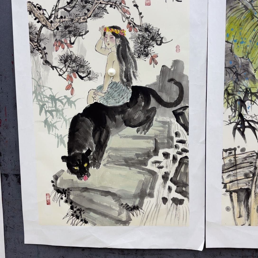 国画阿*儿杨济淮斗方李欣主播