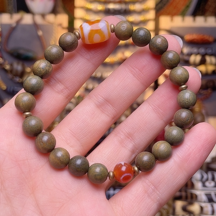 玛瑙/玉髓未镶嵌天珠手串