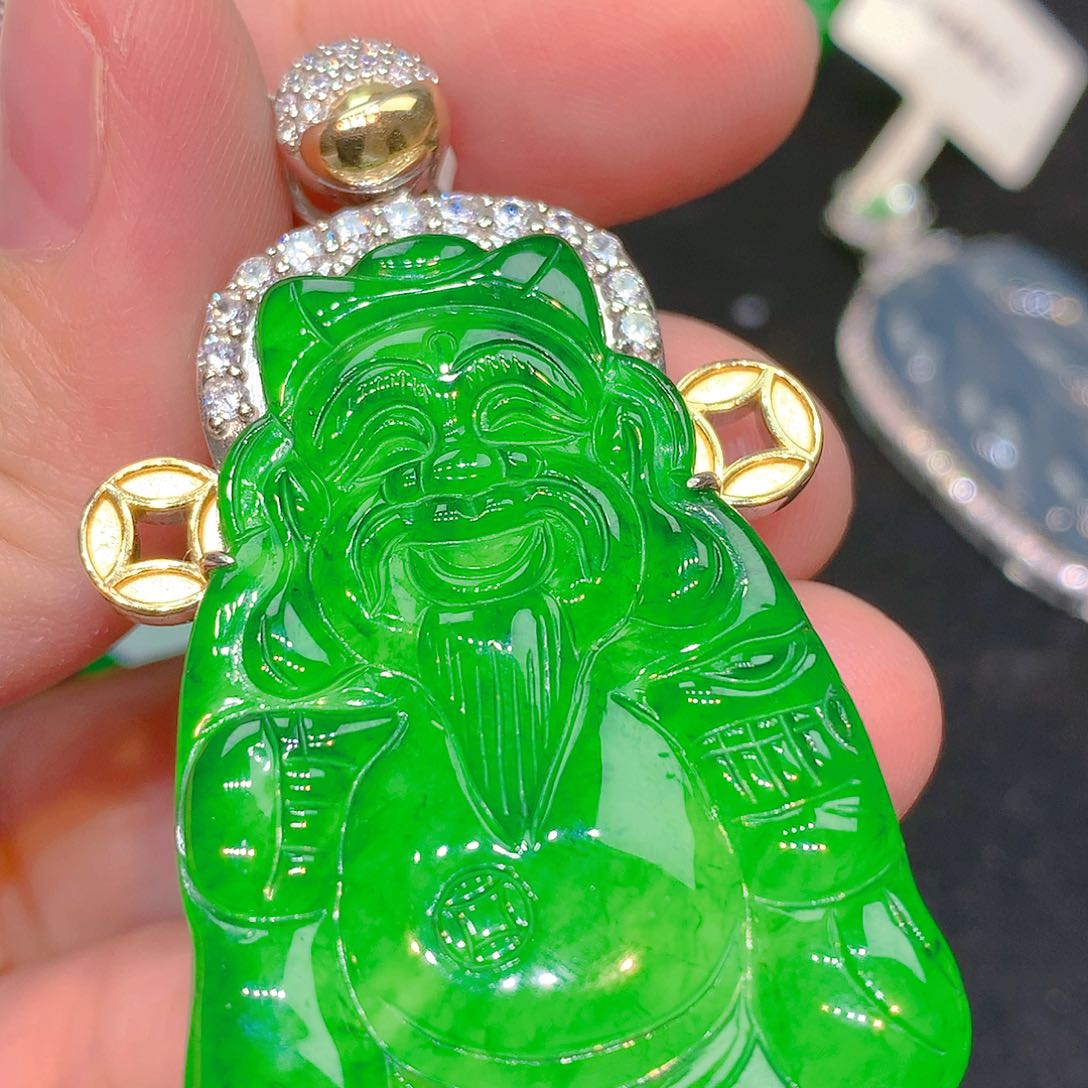 吊坠(不含链)银S925镶嵌翡翠翡翠