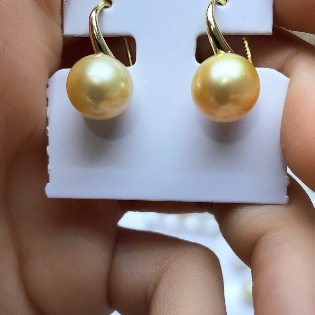 海水珍珠耳饰银S925镶嵌