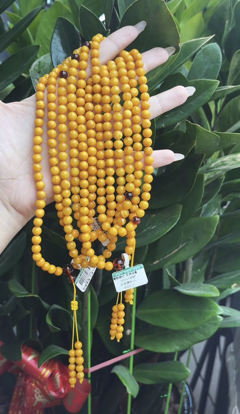 【德昌隆珠宝】TJ0541/6mm天然花蜡DIY老蜡圆珠佛珠(多样性发其一）