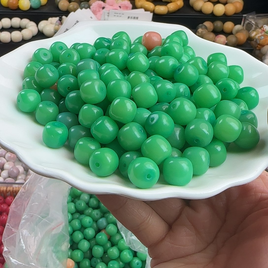 菩提根/象牙果手串微瑕卡11青草绿桶100卡牌➕100备珠