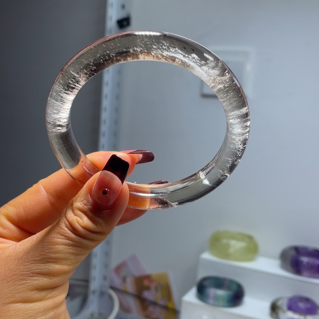 水晶手镯65圈口26号未镶嵌