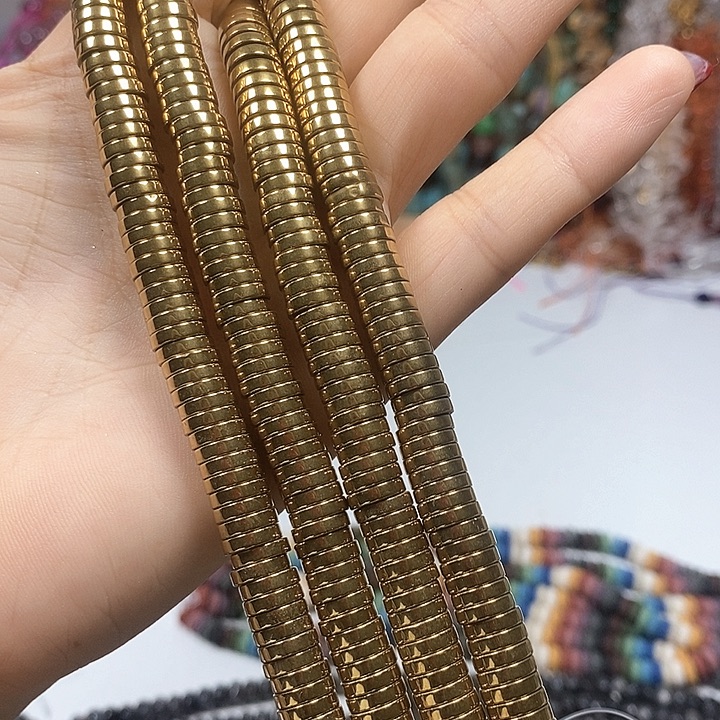 未镶嵌玛瑙/玉髓珠宝半成品黑胆石卡8*2mm（2条）