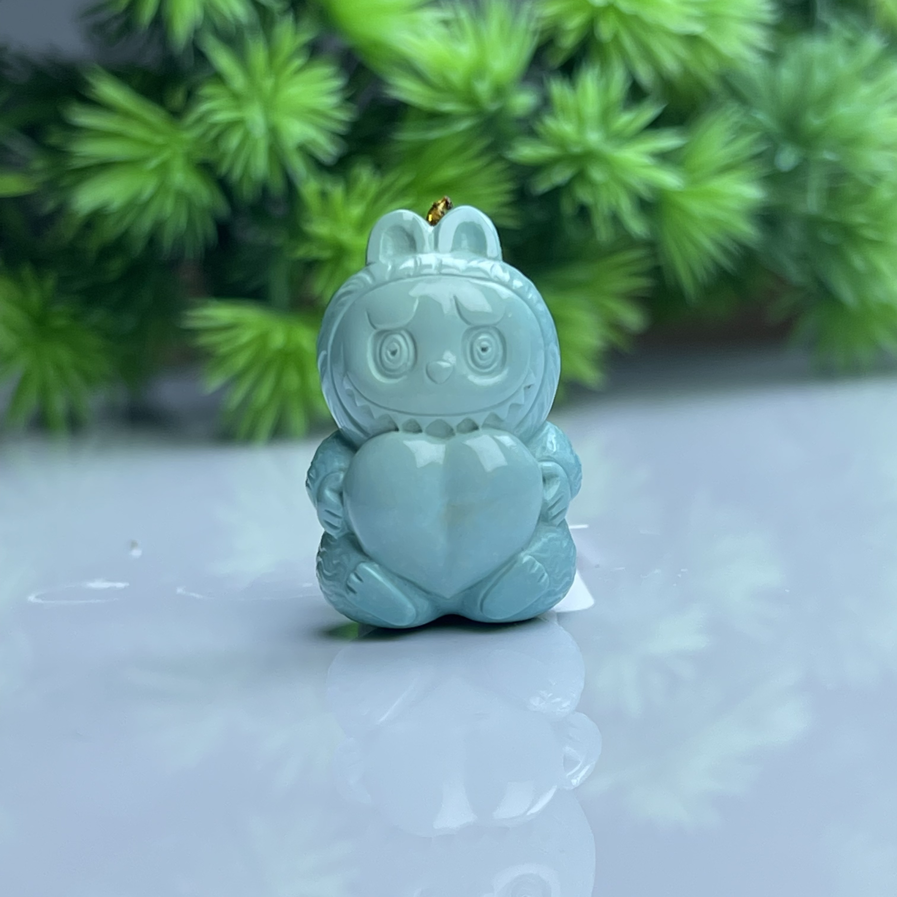 绿松石高瓷拉布布吊坠天然原矿绿松石无优化