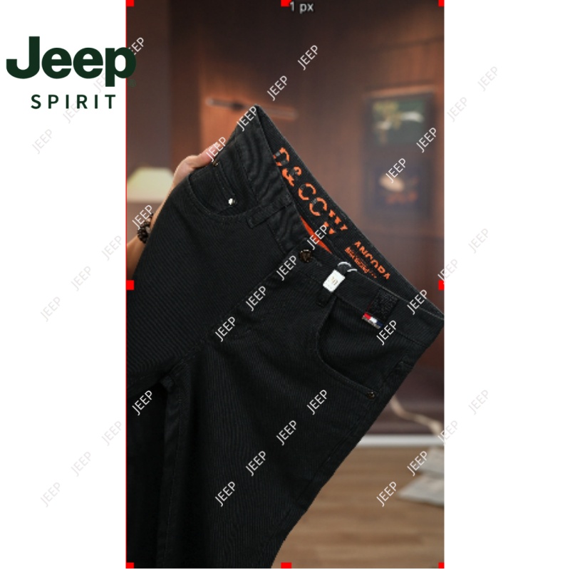 JEEPSPIRIT秋冬男厚款立体剪裁直筒裤牛仔裤高腰水洗设计师