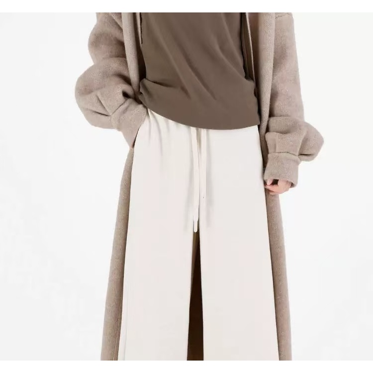 XFYN |【简约出行】秋冬新款垂感直筒裤显瘦宽松窄版薄绒阔腿裤