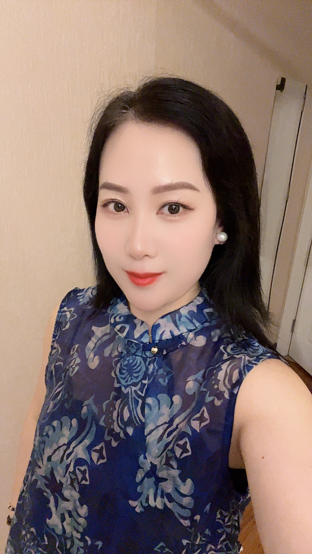 莲儿家.新中式改良版青花瓷斜襟无袖中长套头套装国风韵味