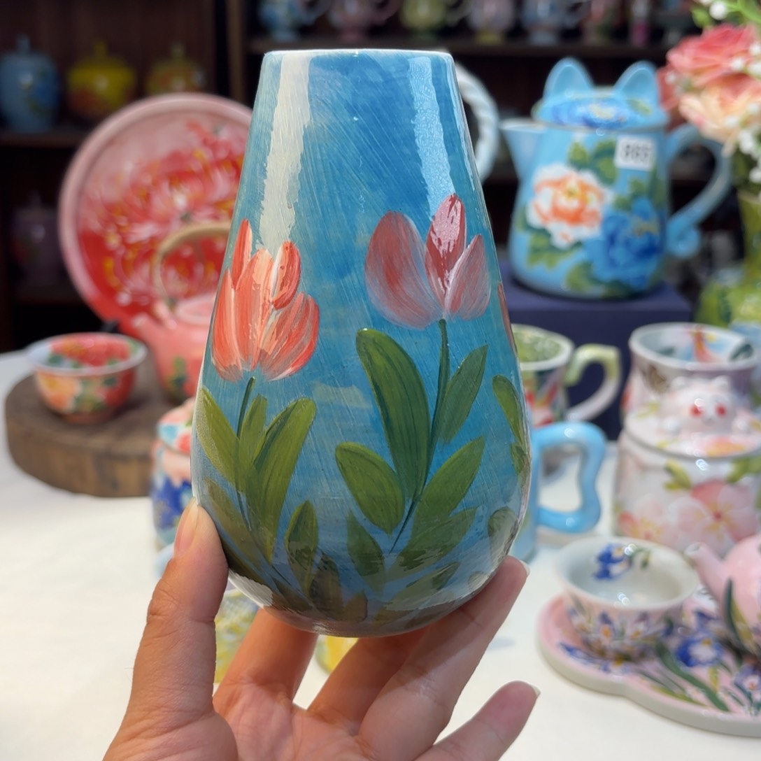 景德镇手绘高温釉下彩陶瓷茶具