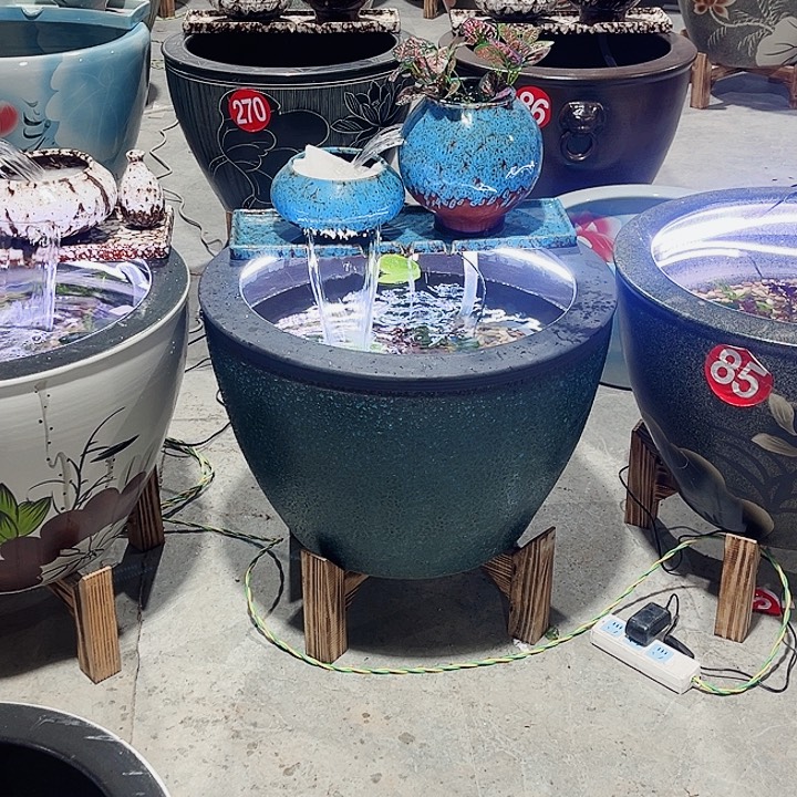 宏***材景德镇陶瓷鱼缸艺术直径62厘米高40厘米