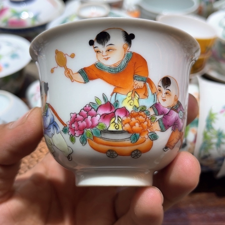 纯手绘精品盖碗杯