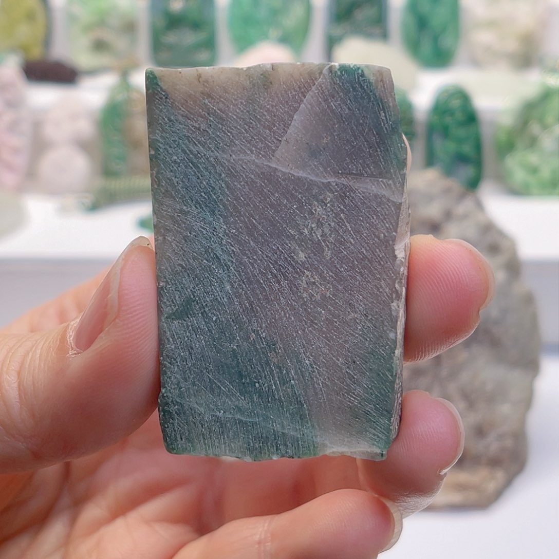 独山玉鱼缸料未镶嵌紫**来原石废料练手料