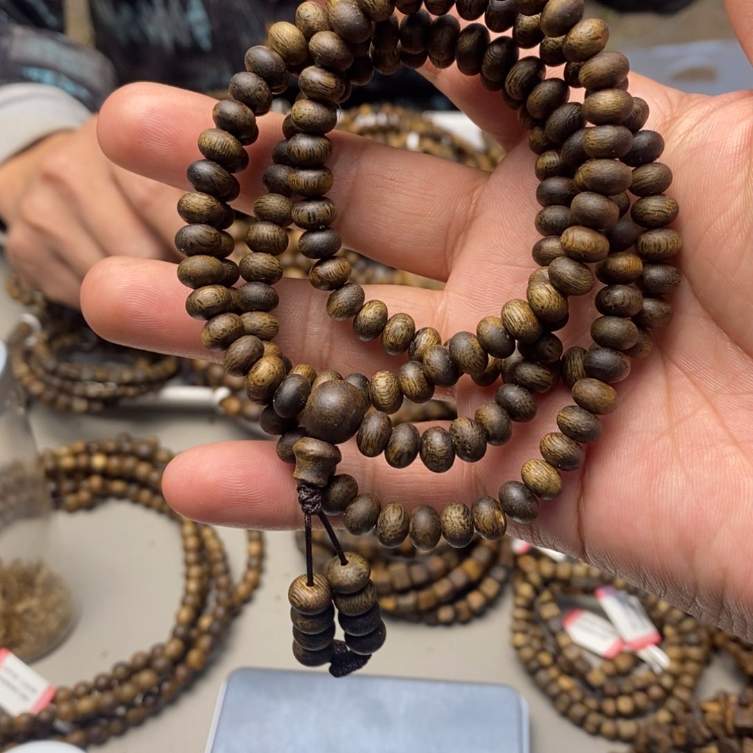 沉香手串灰*狼苹果珠多圈23克多样性发一