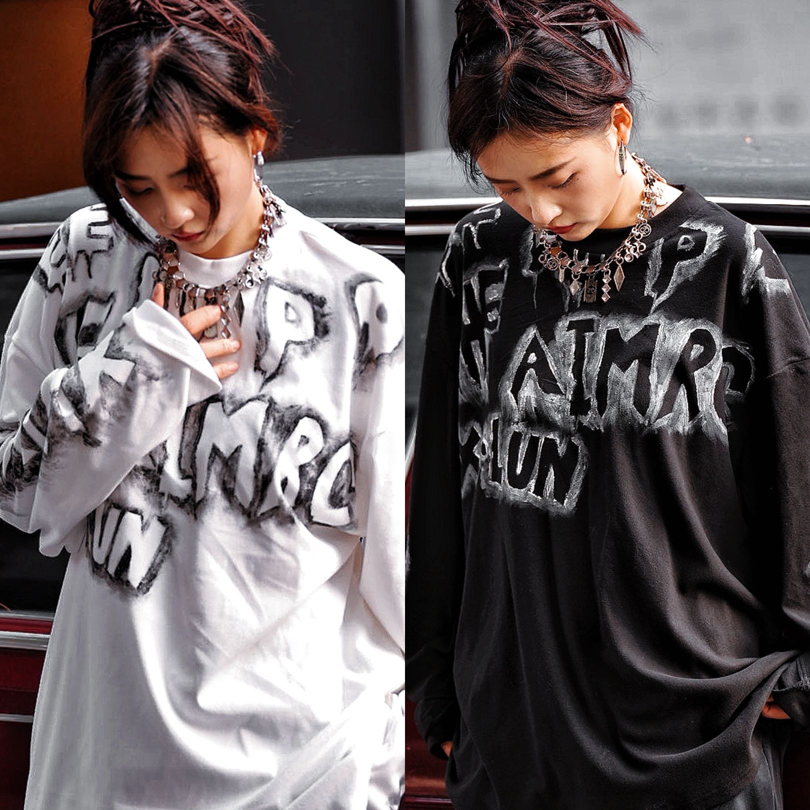 XLUN【乱序字母】低领德绒高街打底潮流宽松上衣男女同款国潮秋冬