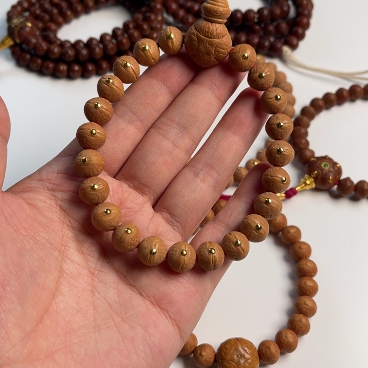 凤眼菩提手串11实心金顶