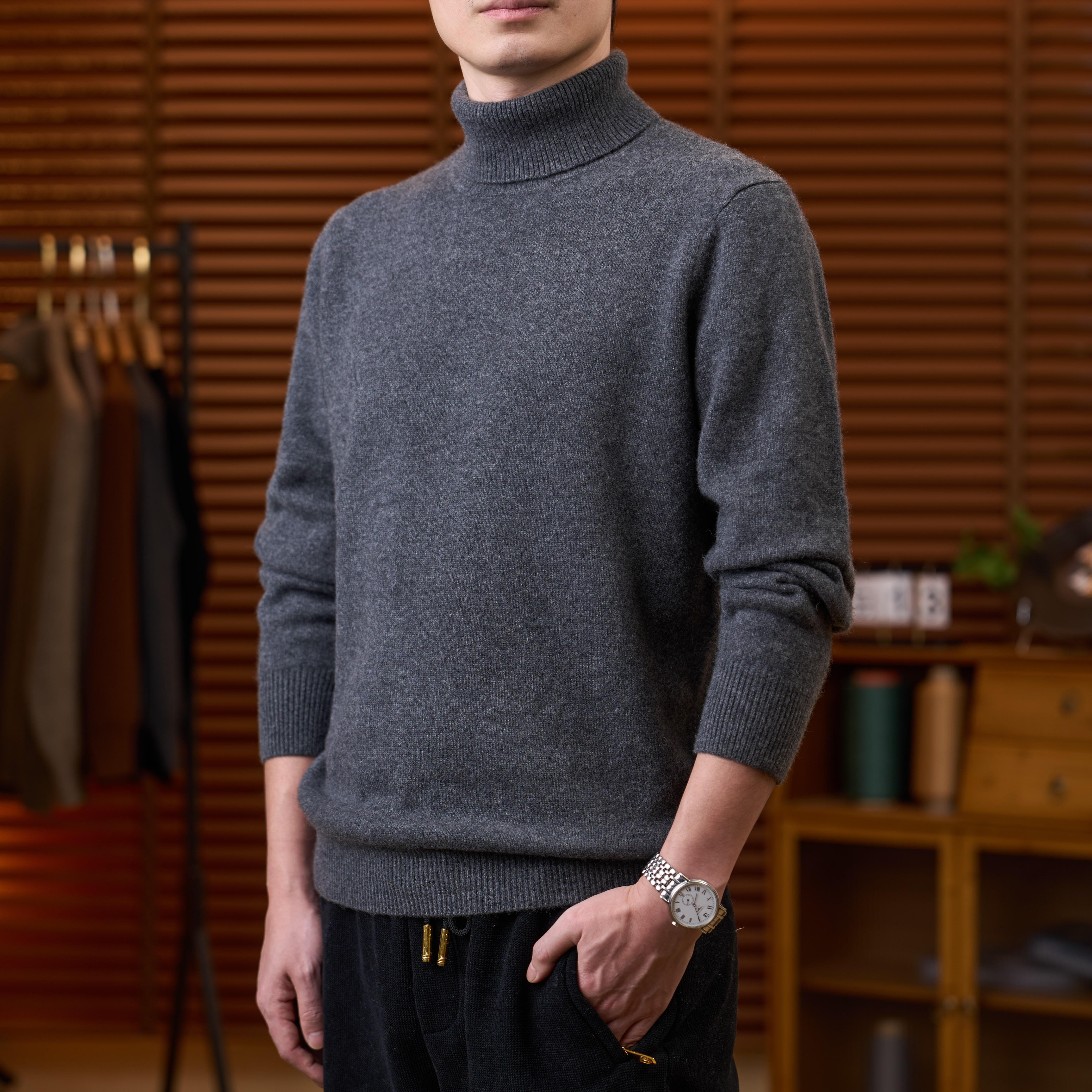 【400克加厚】100%生态绒26支高领休闲百搭加厚冬季羊绒衫