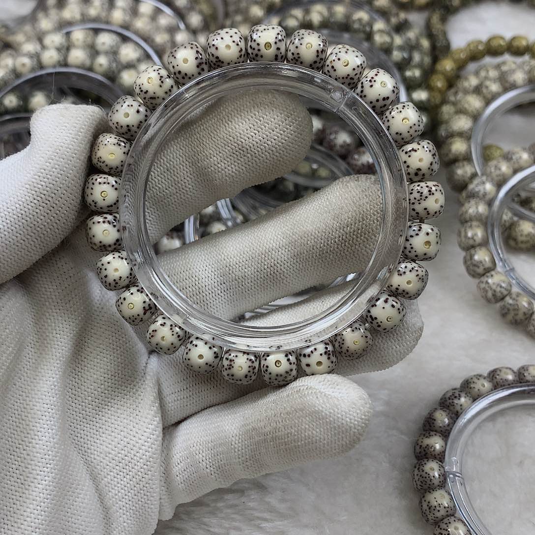 星月菩提手串31号灰留白9×8