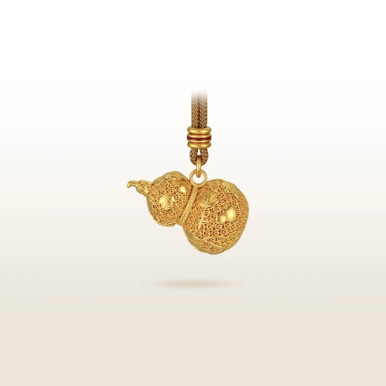 足金999爬藤葫芦吊坠